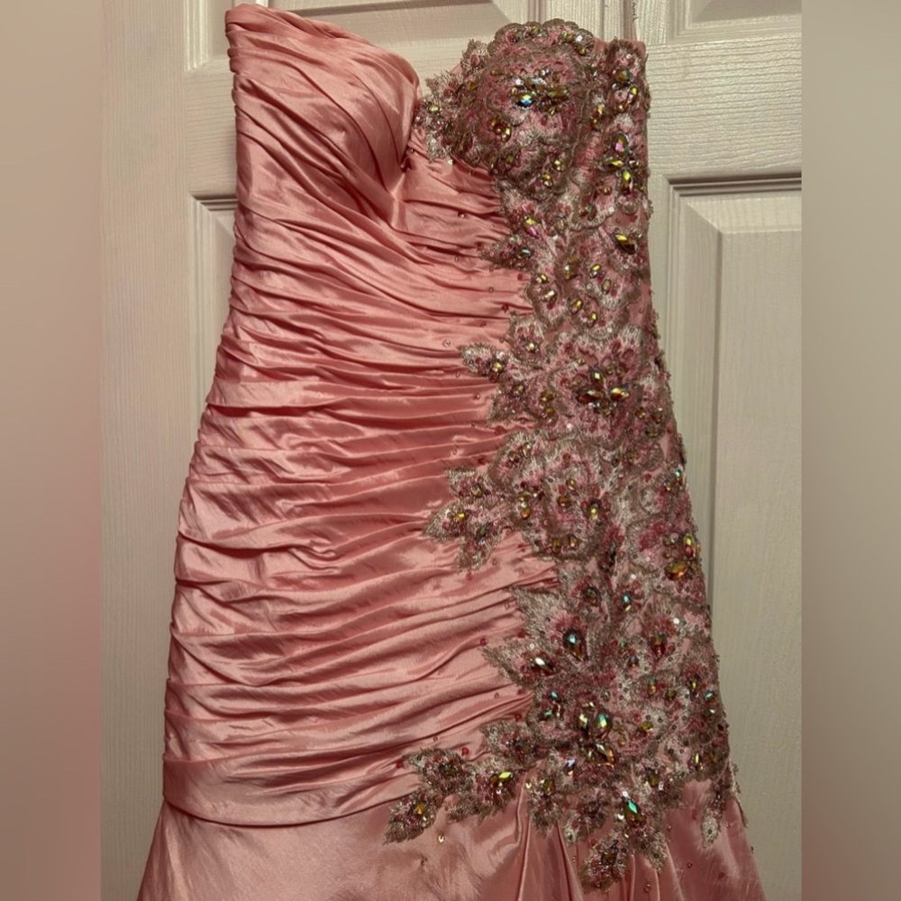 Tony Bowls Pink Mermaid Gown (Size 4)
